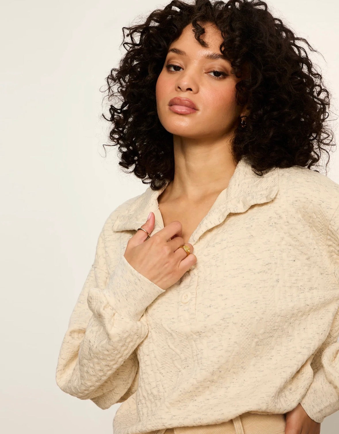 Halley Relaxed Polo Collar Pullover