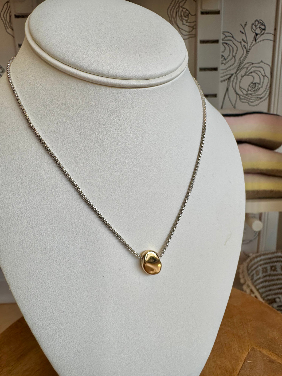 Gold Bean Pendant Necklace
