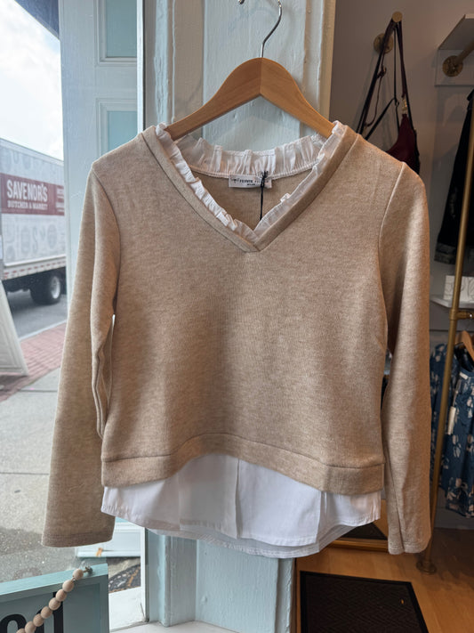 Layered Ruffle Trim Sweater