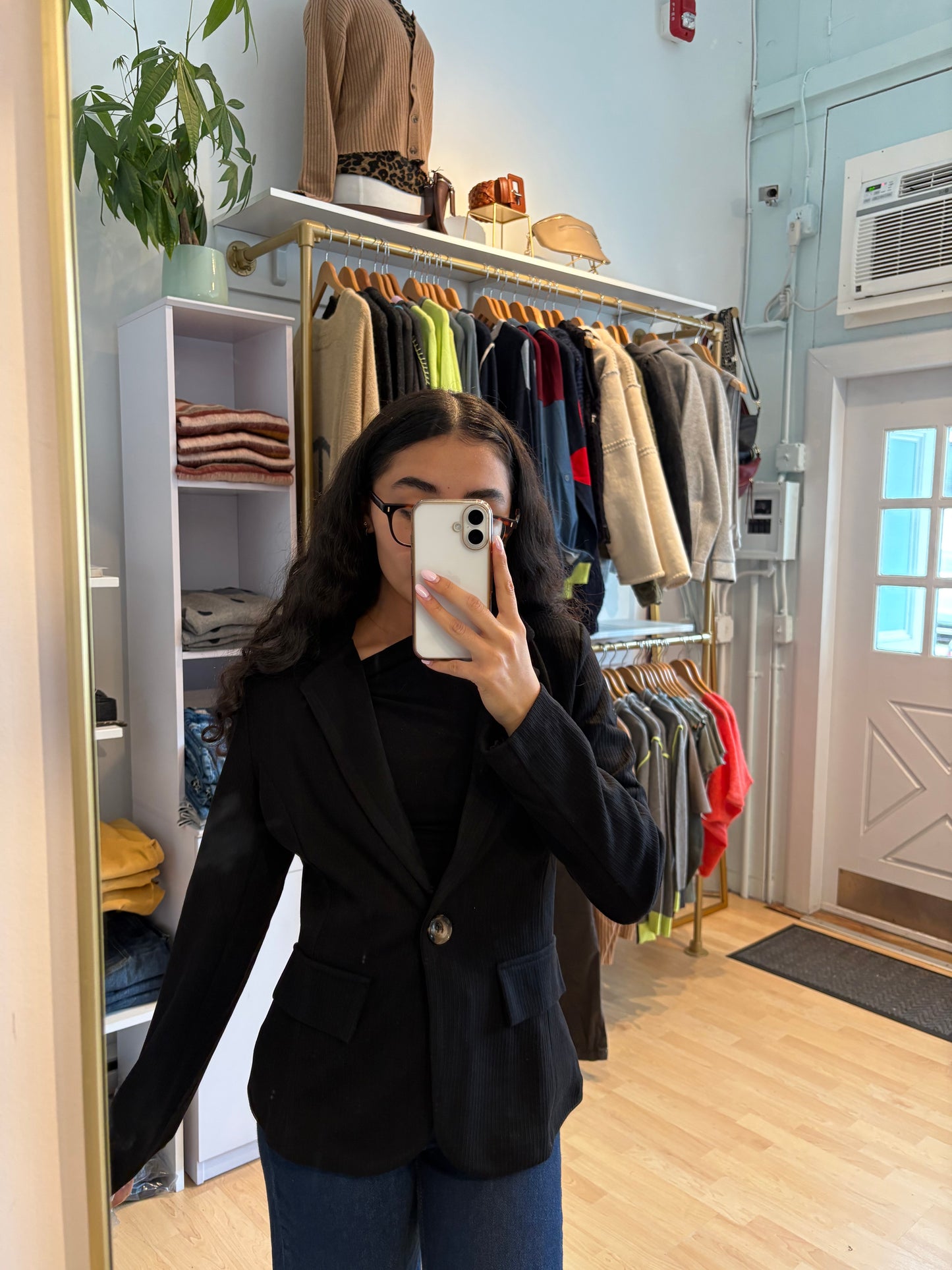Black Ribbed Blazer