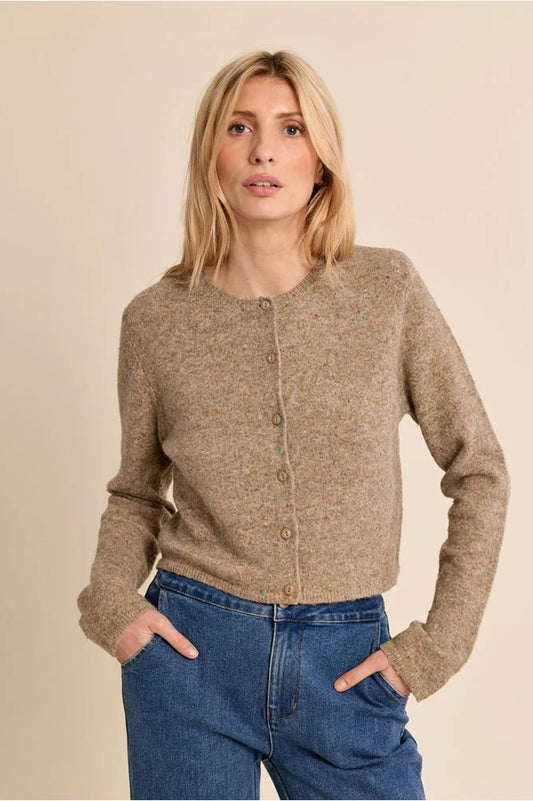 Fitted Fleck Sweater Cardigan