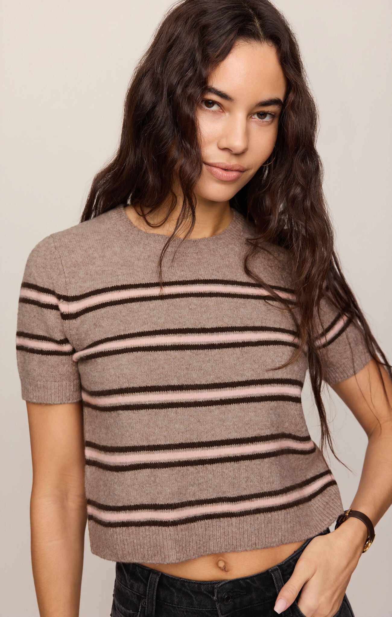 Gatewood Short Sleeve Stripe Sweater