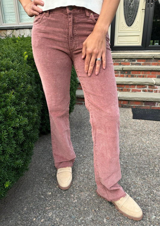 Rumi Slight Flare Mid Rise Corduroy