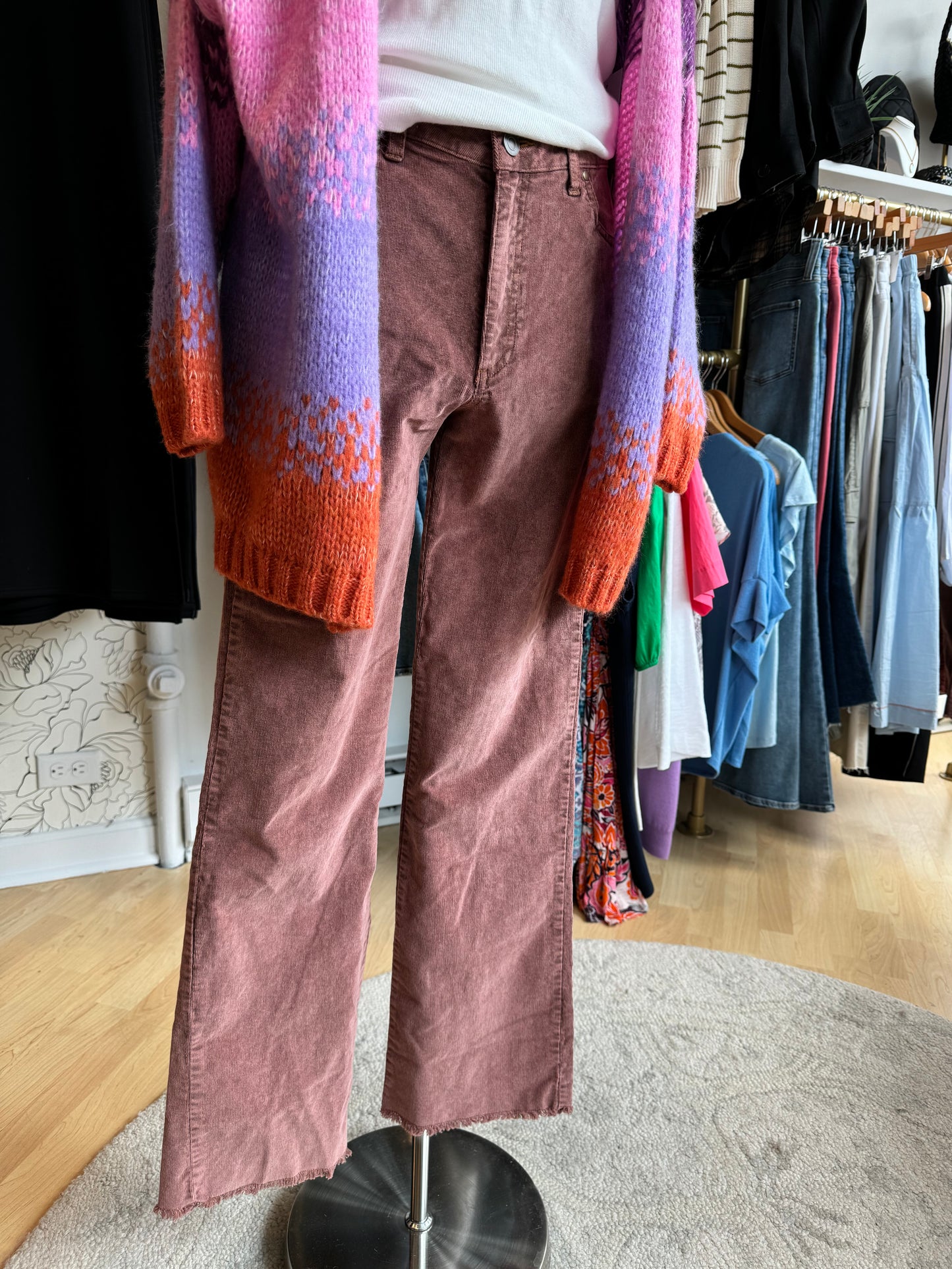 Rumi Slight Flare Mid Rise Corduroy