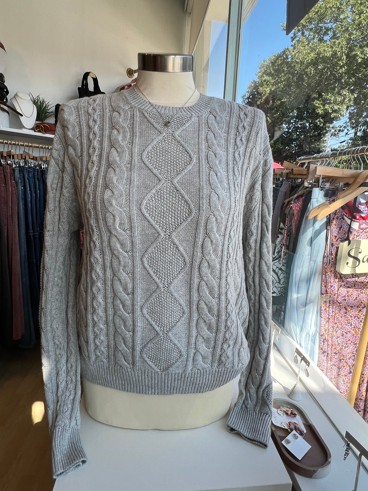 Wispr Cable Crew Neck Sweater