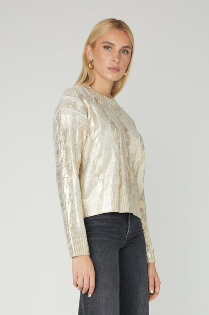 Cory Metallic Gold Sweater