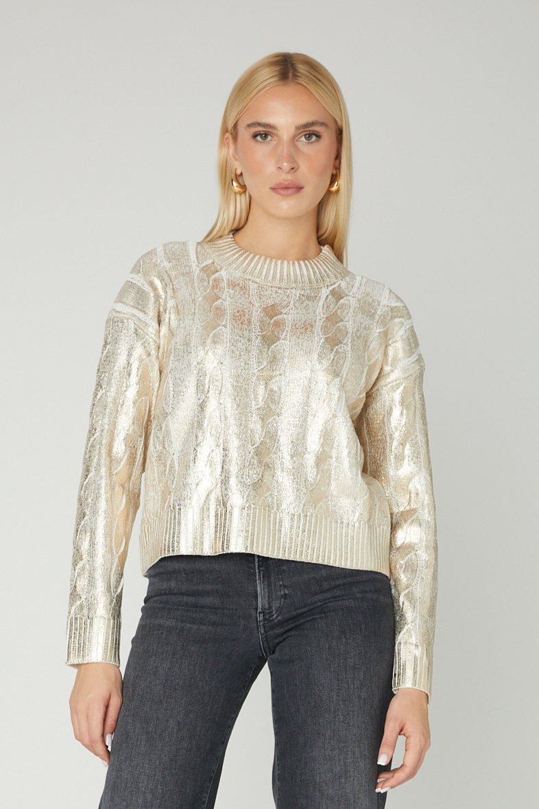 Cory Metallic Gold Sweater