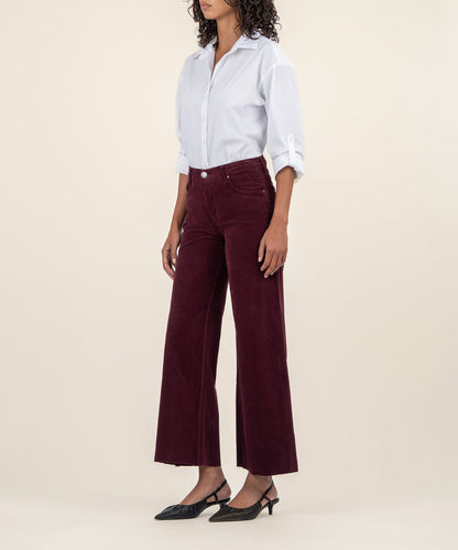 Meg Dark Plum Corduroy Wide Leg Pant