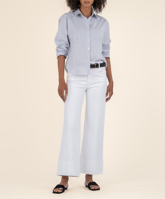 Meg High Rise Pin Tuck Optic White