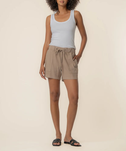 Katana Khaki Elastic Waist Shorts