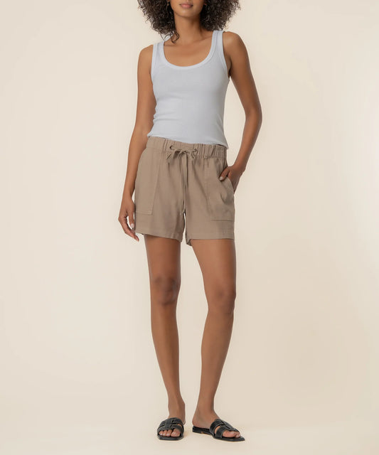 Katana Khaki Elastic Waist Shorts