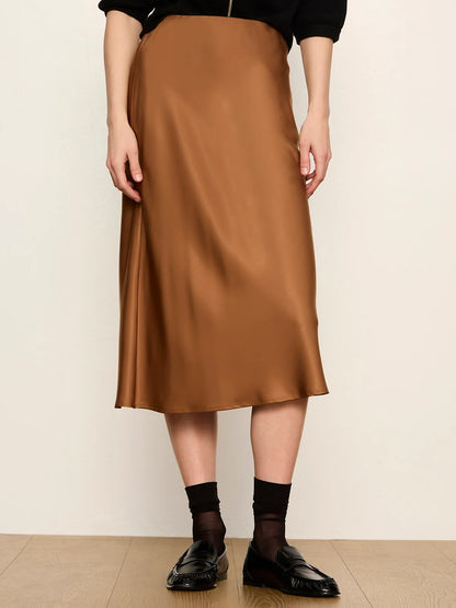 Everyday Midi Satin Skirt