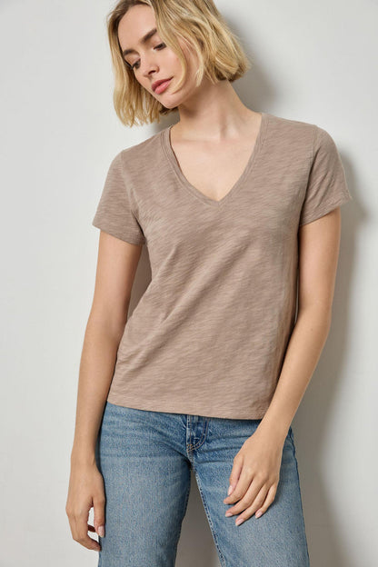 Back Seam V-Neck T-Shirt