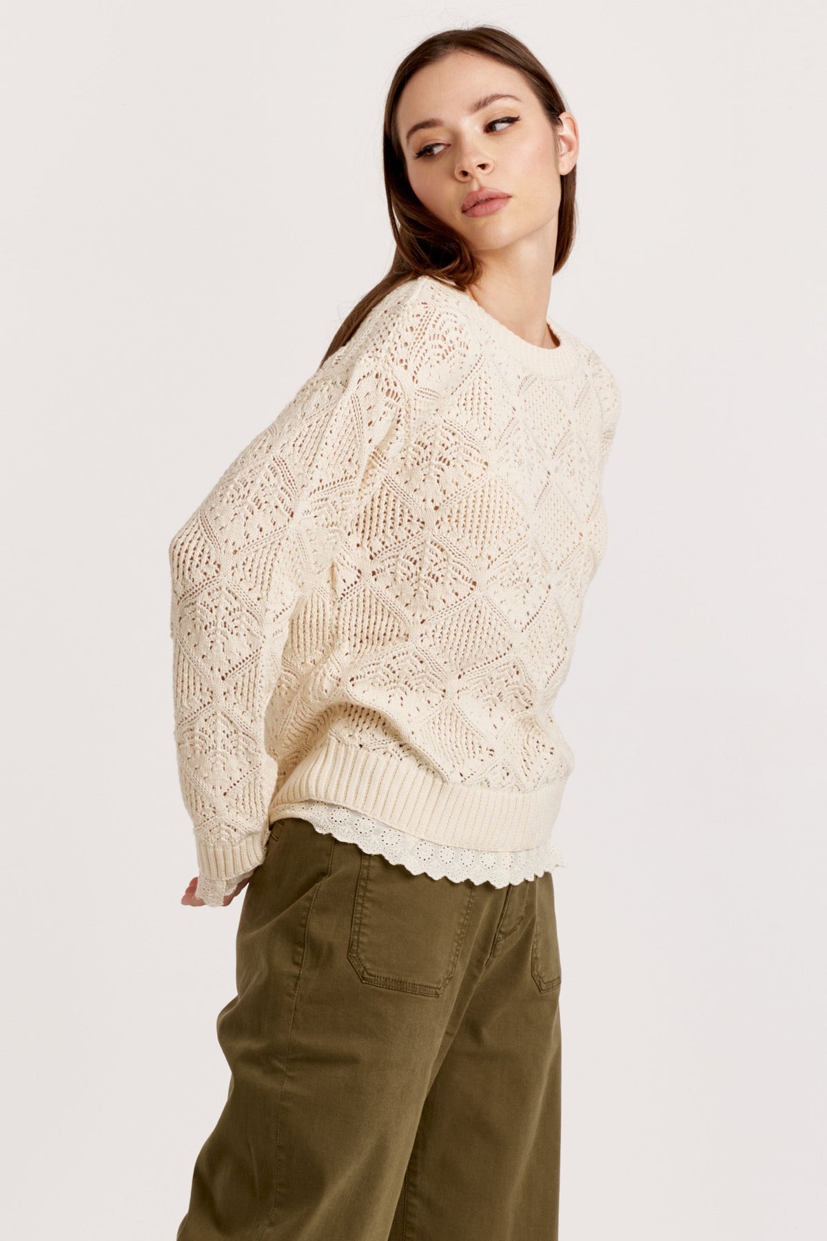 Torrance Scallop Lace Sweater