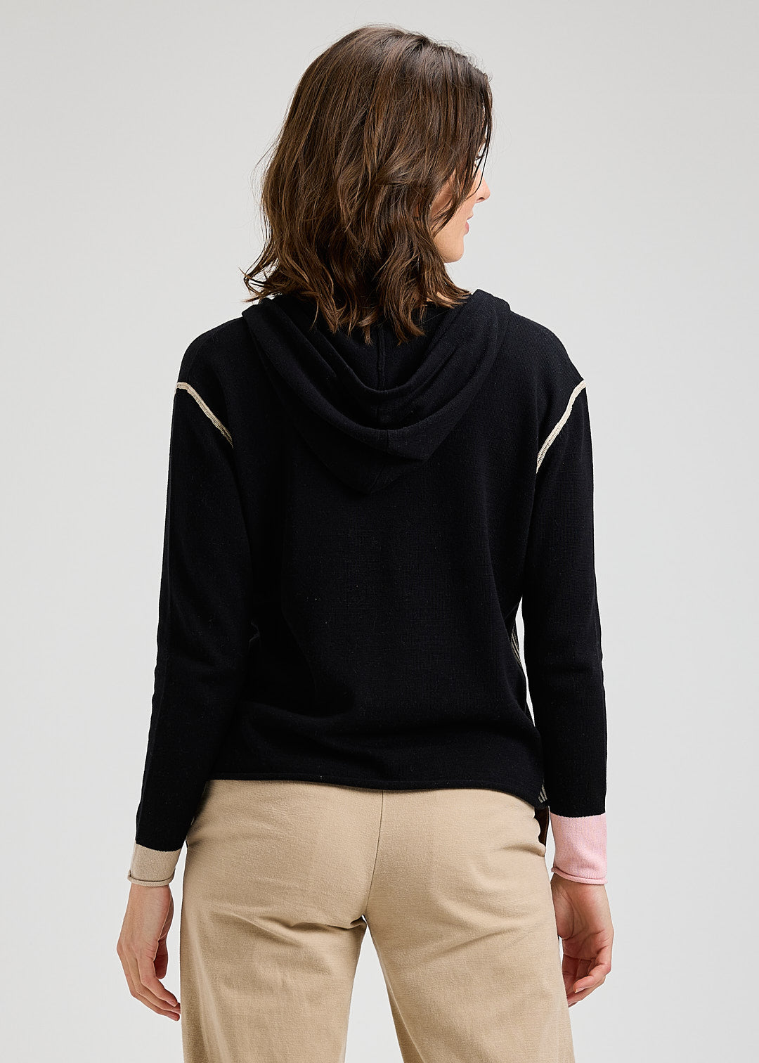 Sporty Black Zip Up Hoodie Zaket & Plover
