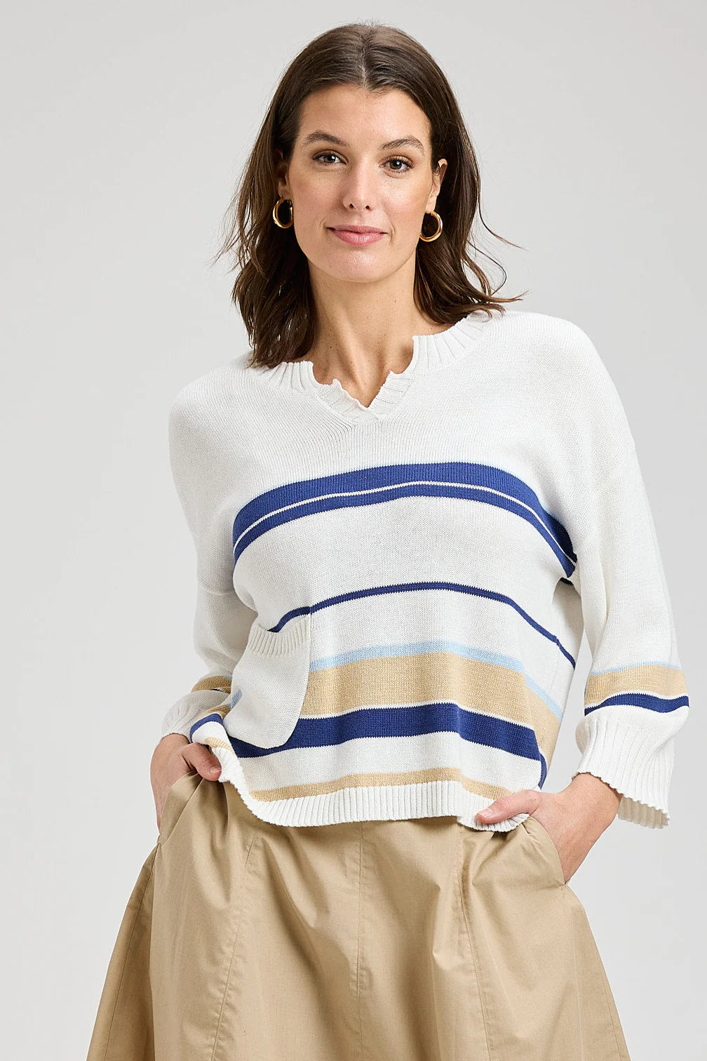 Crop Stripe Sweater