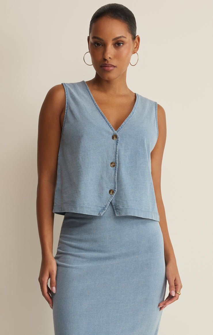 Noelle Jersey Denim Vest Tank Z Supply