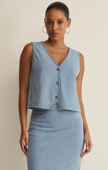 Noelle Jersey Denim Vest Tank Z Supply