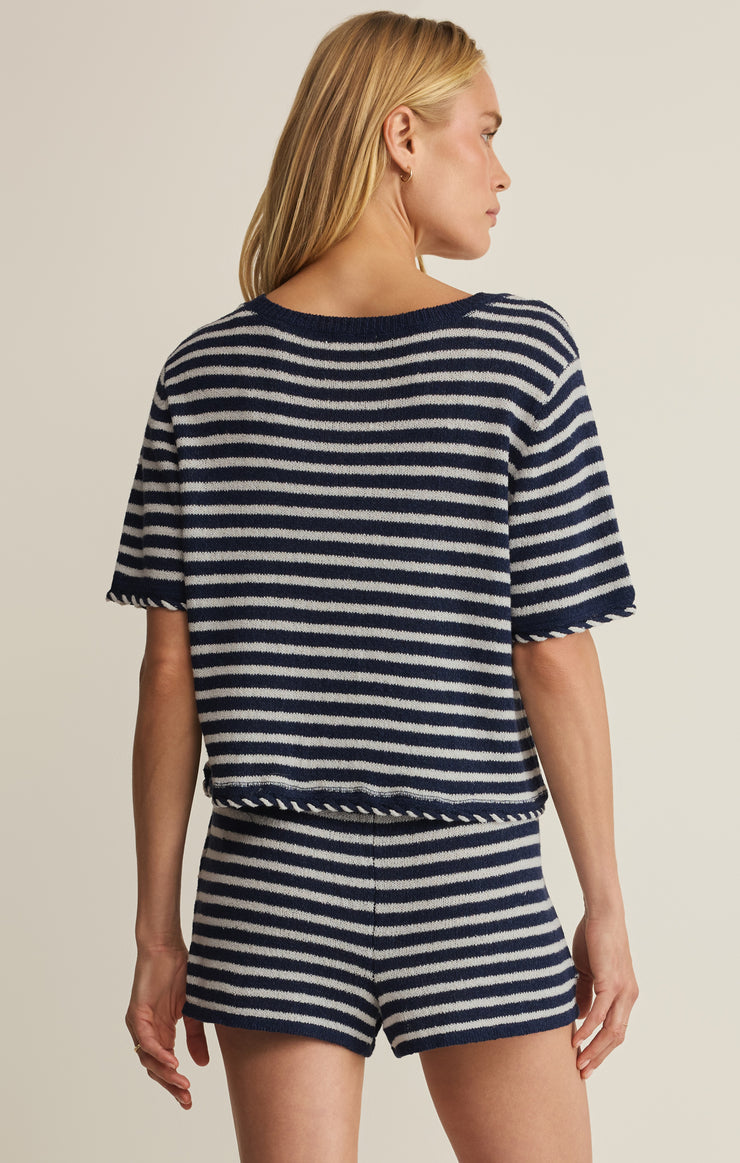 Patton Sweater Striped Short Sleeve Top