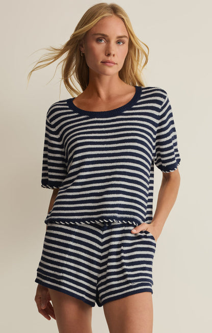 Patton Sweater Striped Short Sleeve Top