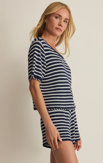 Patton Sweater Striped Short Sleeve Top