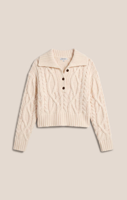 Classic Cable Knit Ivory Sweater - Hartwell