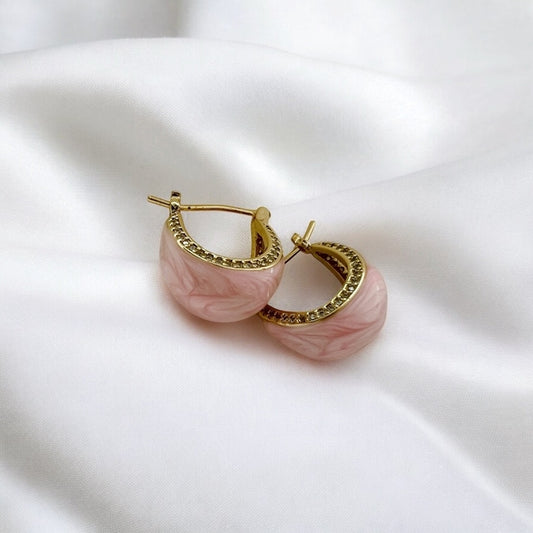 Palmer Enamel Hoop Earrings