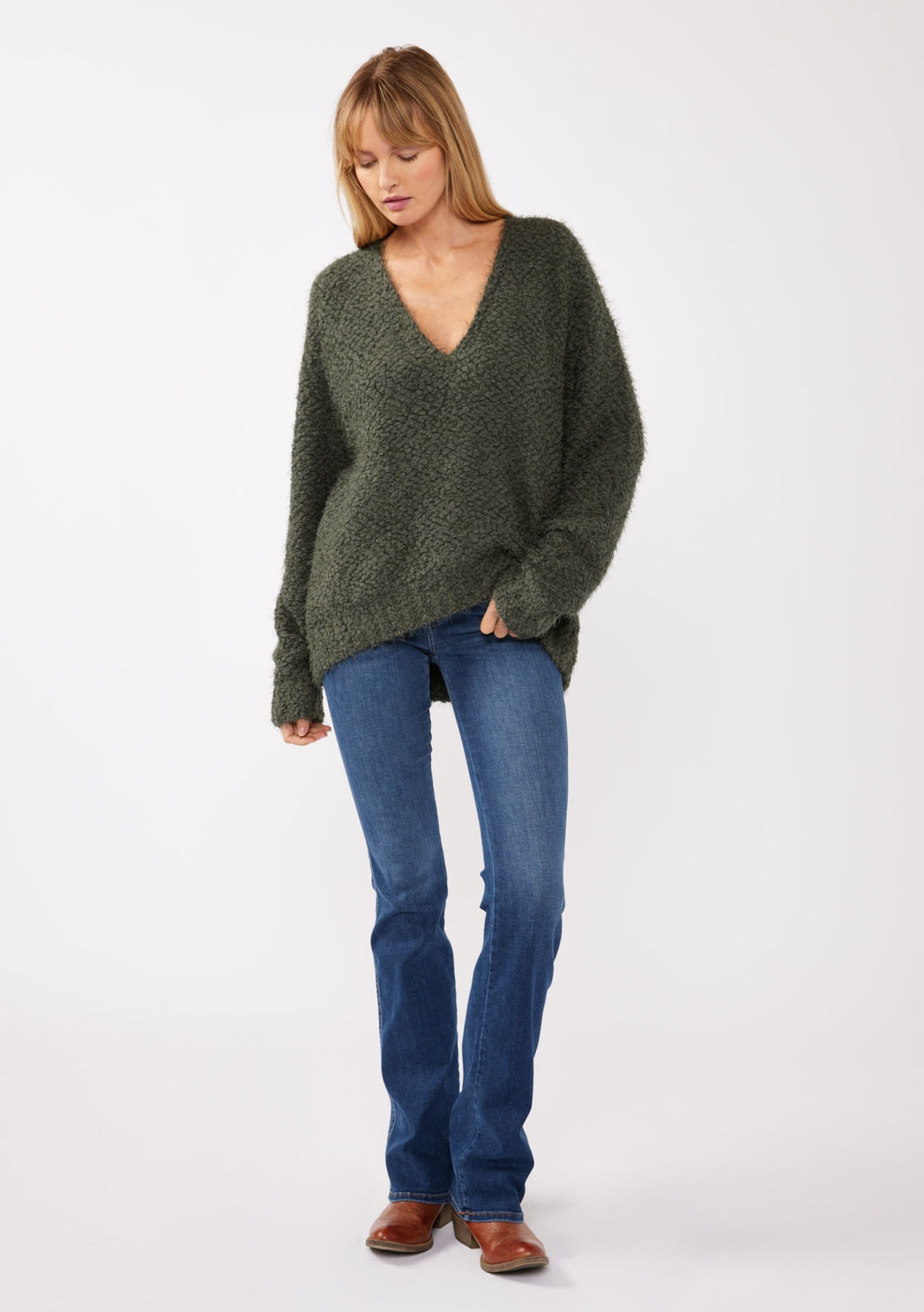 Oversized Cozy V-Neck Sweater