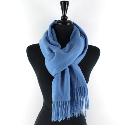 Cozy Solid Scarf with Fringe