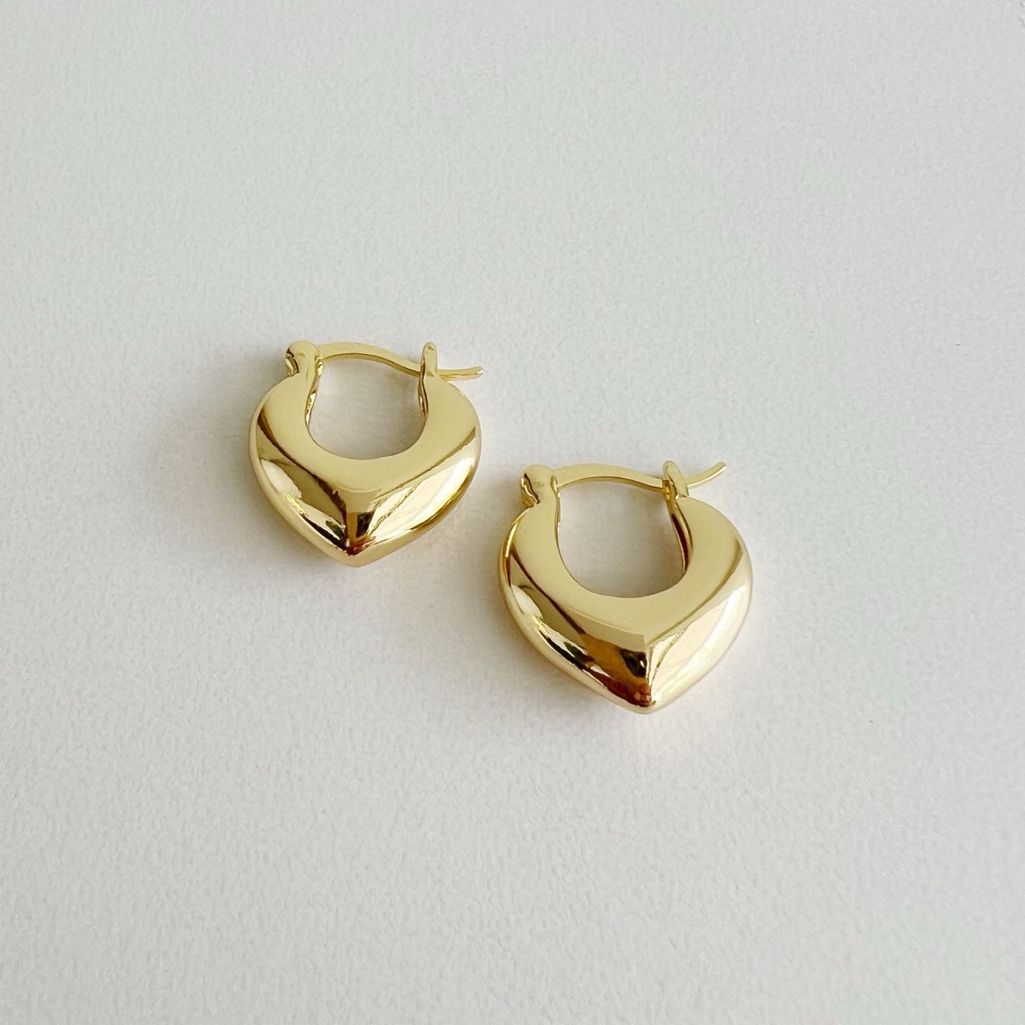 Gold-Filled Chunky Heart-throb Hoop Earrings