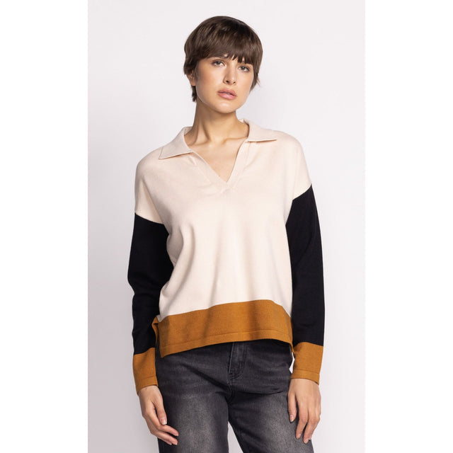 Sierra Polo Color Block Sweater