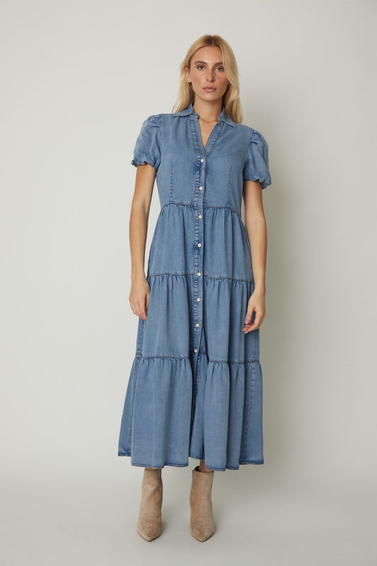 Laredo Tiered Maxi Denim Dress