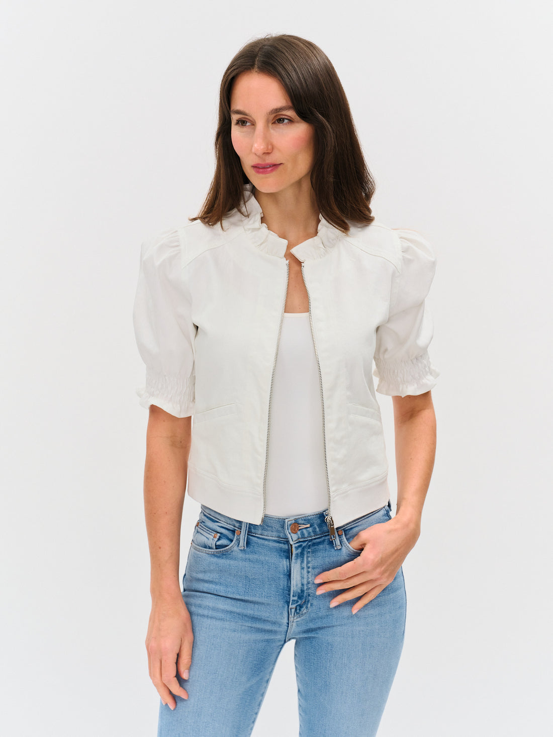 Madison Short Sleeve Ruffle Jacket