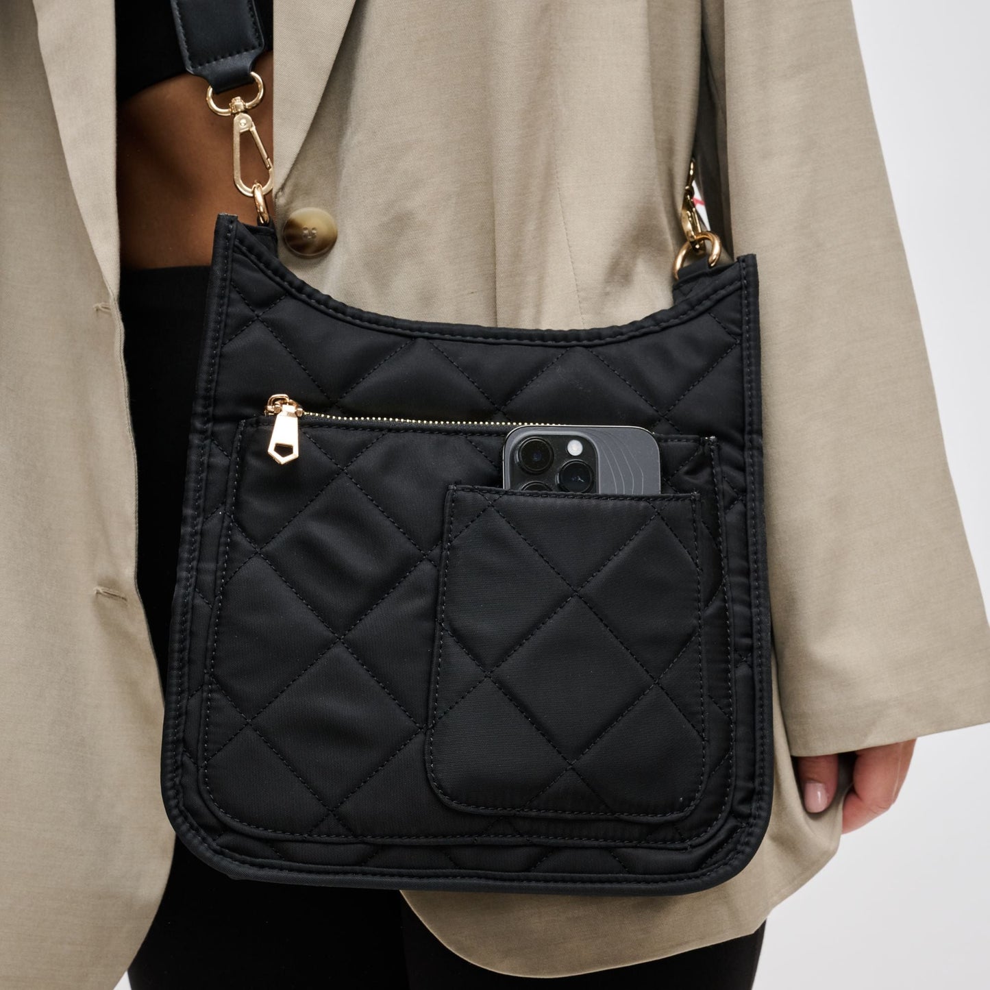 Quilted Messenger Crossbody Bag