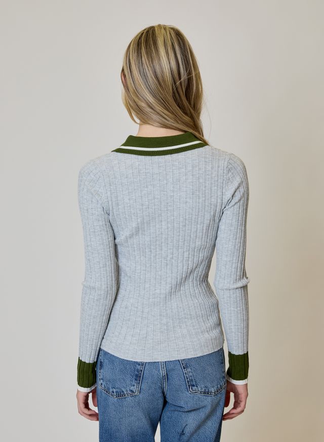 Polo Collar Fall Henley Top
