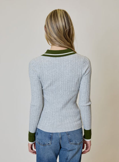 Polo Collar Fall Henley Top