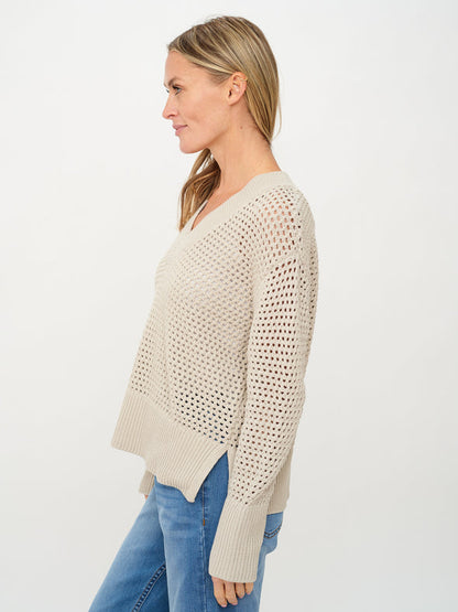 Cameron Crochet V-Neck Sweater