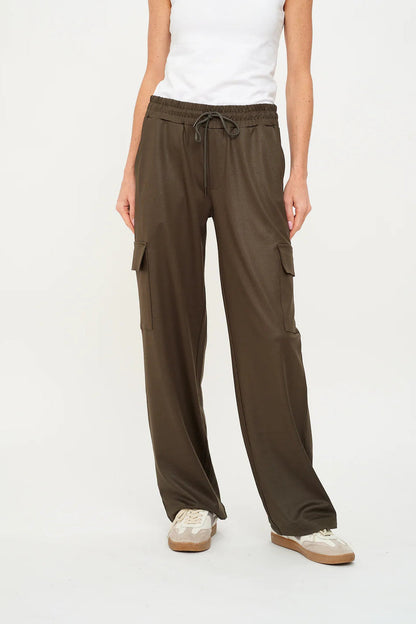 Headliner Coated Wide Leg Cargo by Six Fifty