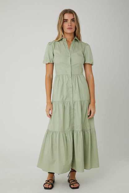 Cartagena Tiered Collared Maxi Dress